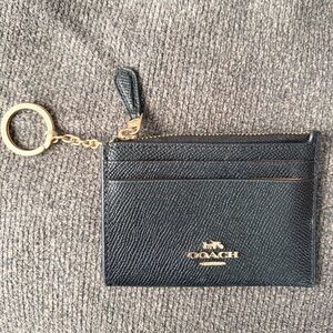 Coach Black Leather Keychain Wallet